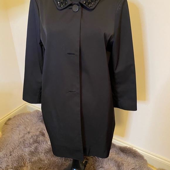 KATE SPADE New York BEADED CRYSTAL COLLAR COAT - Picture 9 of 14